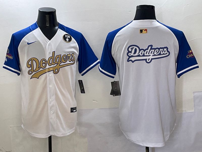 Men Los Angeles Dodgers Blank White Blue Gold Game Nike 2025 MLB Jersey style 42921->los angeles dodgers->MLB Jersey